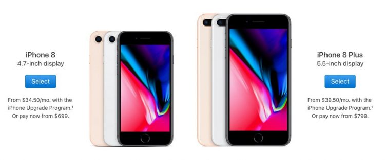 ราคา iPhone 8 และ iPhone 8 Plus