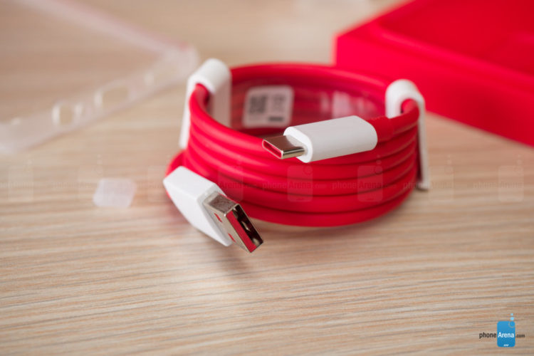 USB-C to standard USB cable (red)