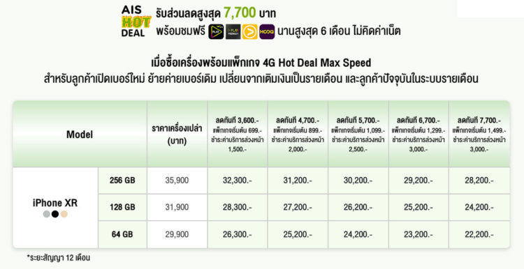 โปรโมชั่น iPhone XS iPhone XS Max iPhone XR AIS