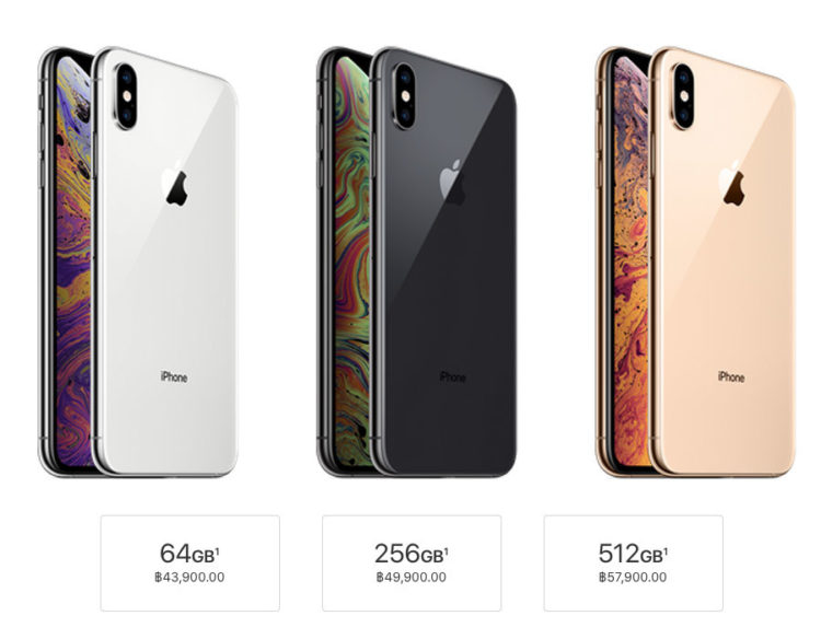 ราคา iPhone XR, XS และ XS Ma