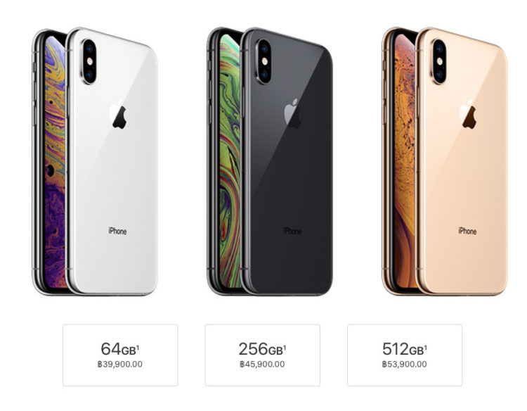 ราคา iPhone XR, XS และ XS Ma