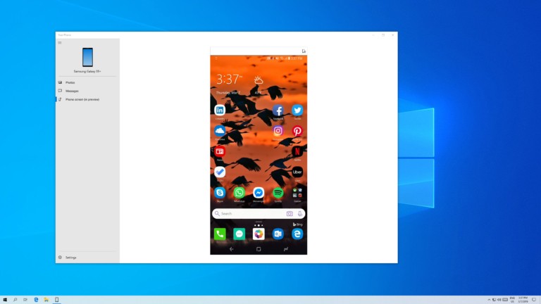 windows 10 phone screen mirroring