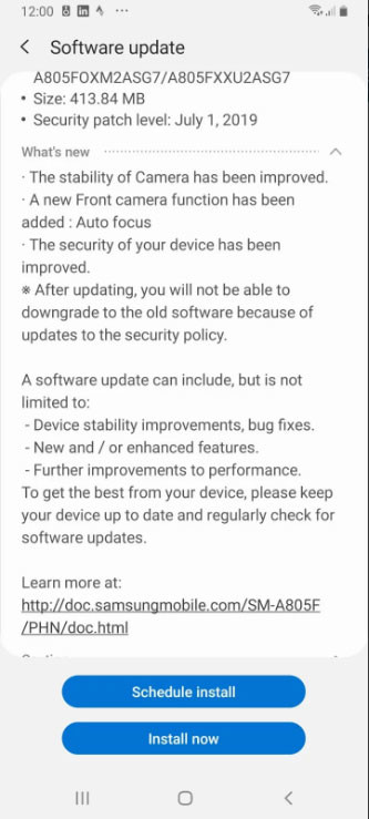 Samsung Galaxy A80 Update Software
