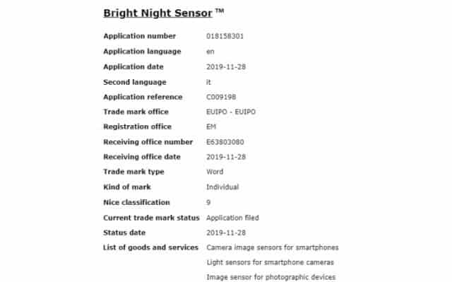Samsung Galaxy S11 Bright Night Sensor