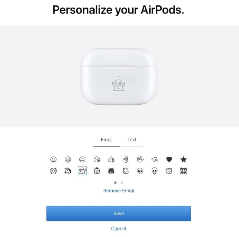 emoji on AirPods Charging Case