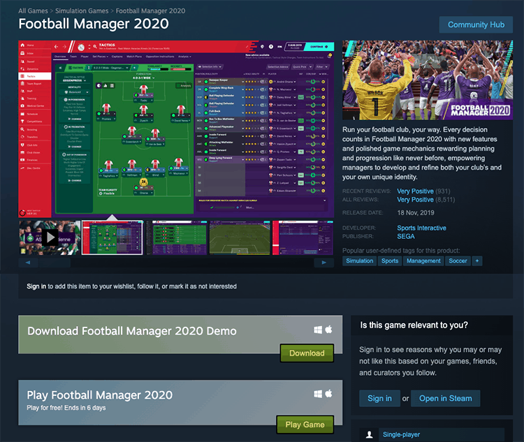 Football manager 2020