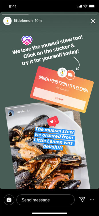  Instagram Stories covid-19 Business Account order Food