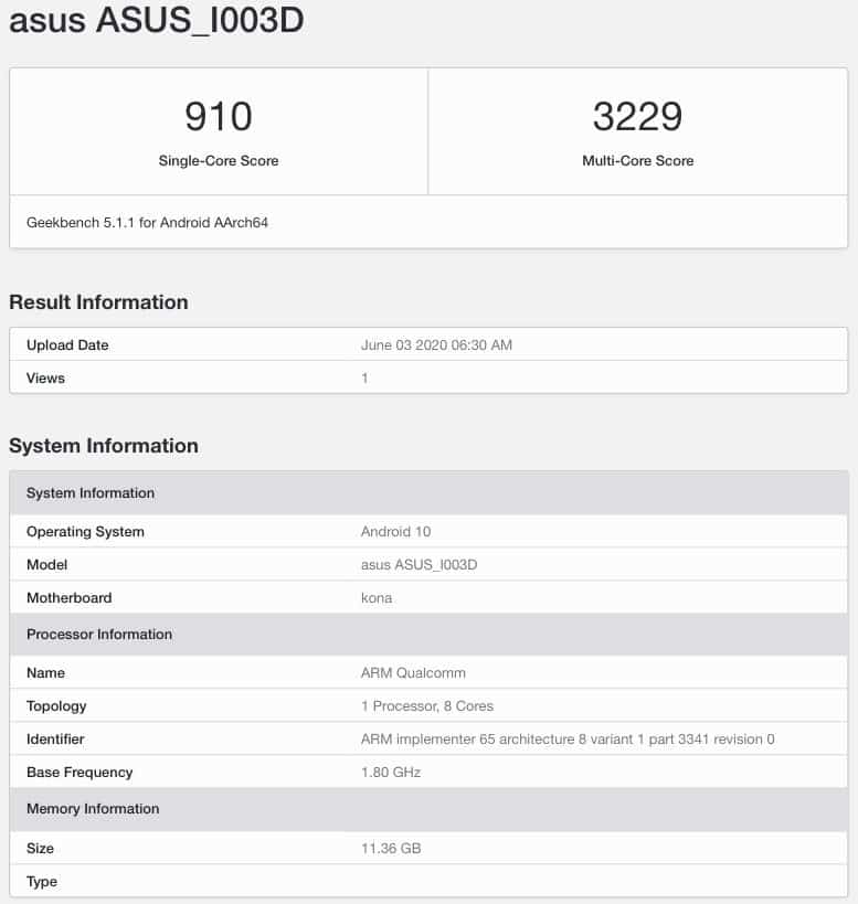 ASUS ROG Phone 3 RAM 12GB