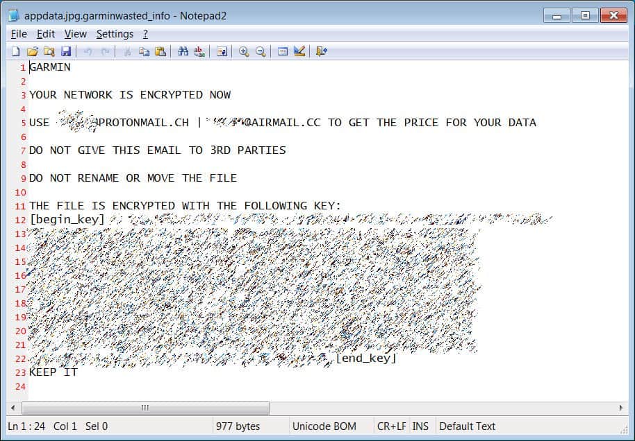 Garmin WastedLocker Ransomware