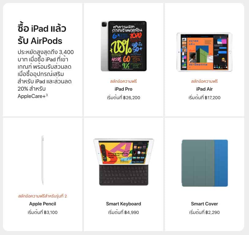 โปรโมชั่น Mac และ iPad ราคานักศึกษา