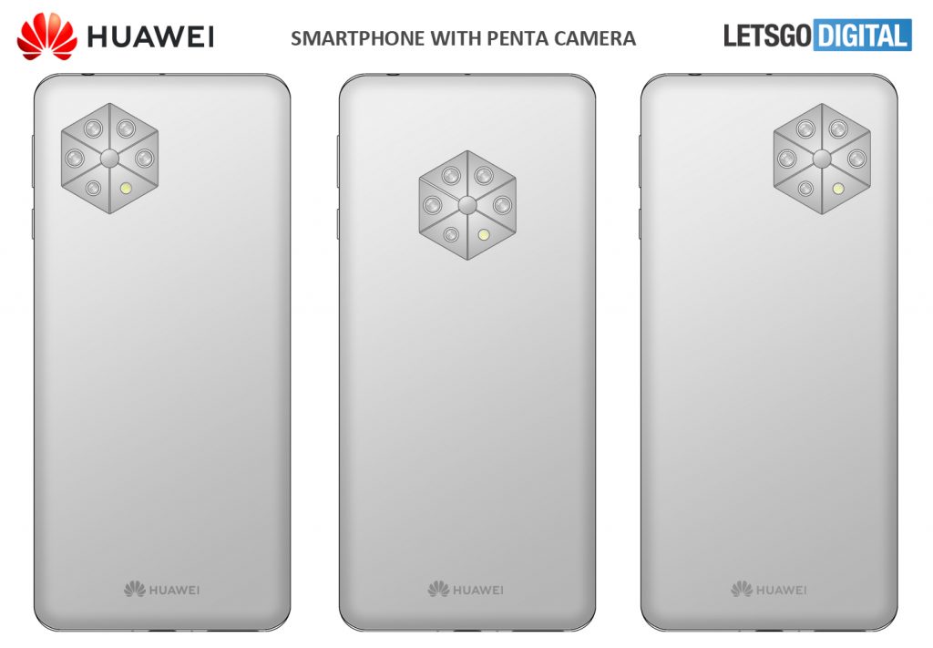 Huawei patents 5 rear cameras and an under-screen selfie shooter