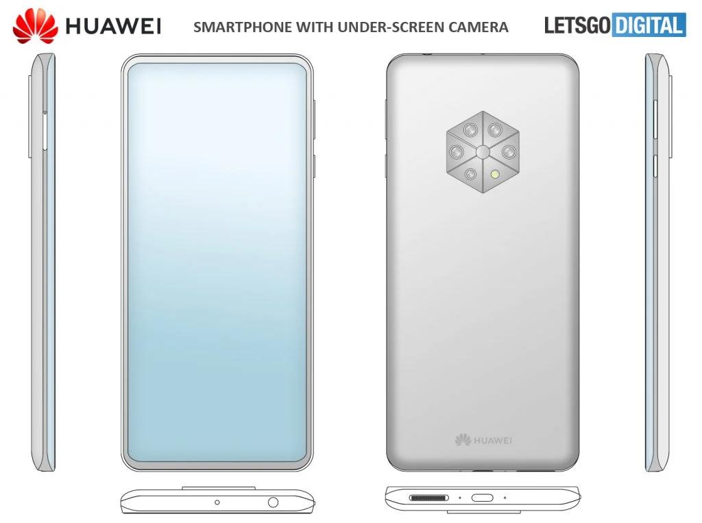 Huawei patents 5 rear cameras and an under-screen selfie shooter