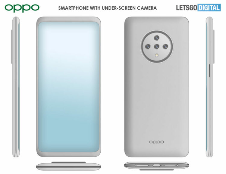 OPPO patents smartphone with under-display camera