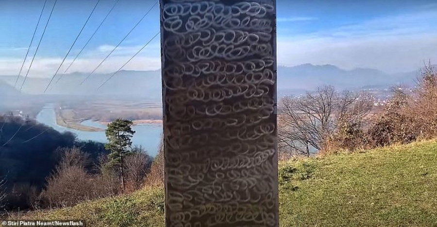 mysterious monolith in Romania