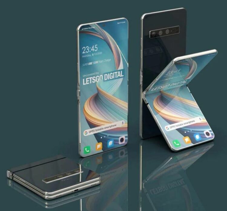 OPPO foldable phone vertically