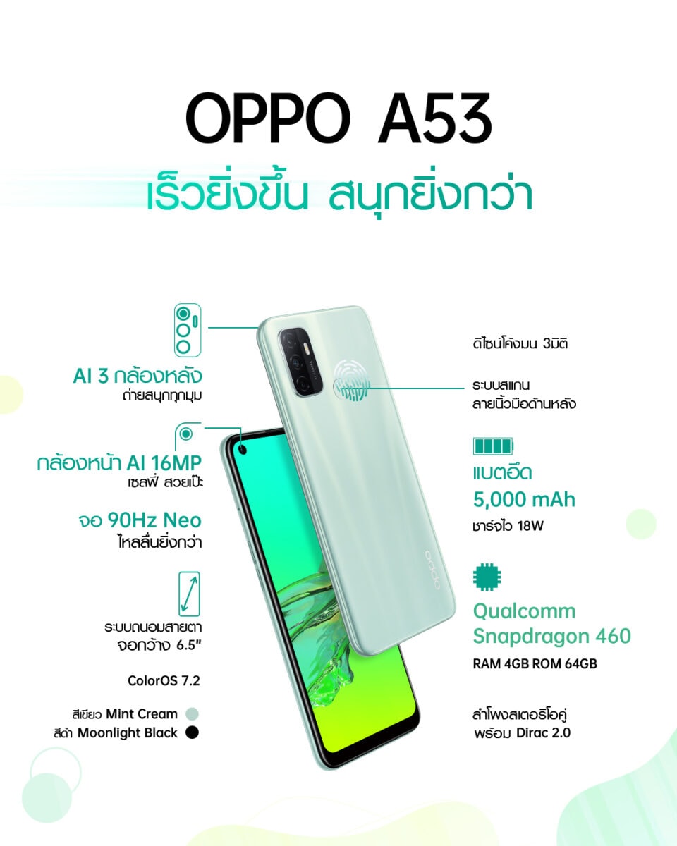 OPPO A53 Mint Cream