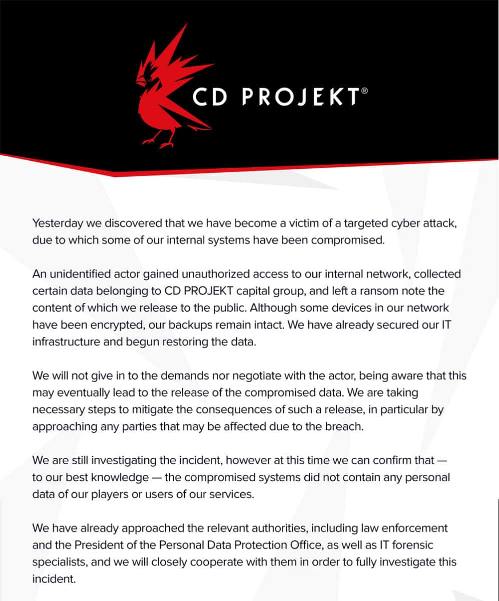 CD Projekt Red ransomware