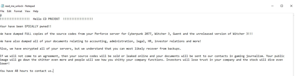 CD Projekt Red ransomware