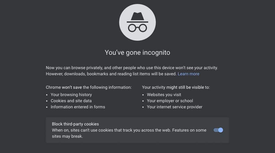 Google Chrome Incognito Mode