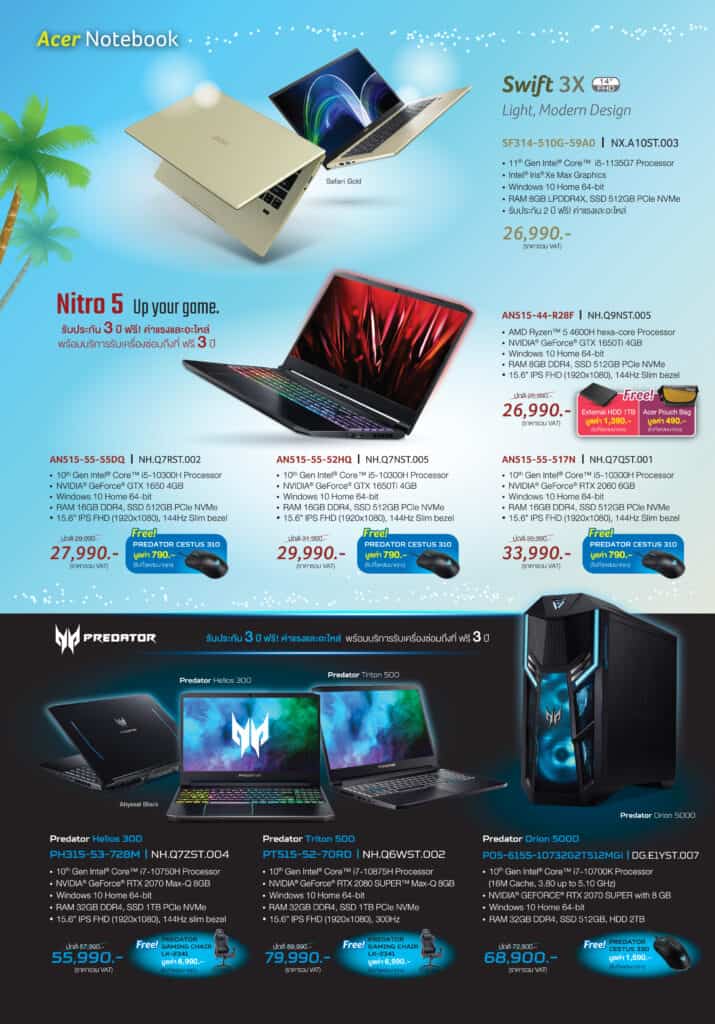 โปรโมชั่น ACER งาน Commart Crazy Offer 2021 ราคาสุดพิเศษ 25-28 มี.ค.นี้