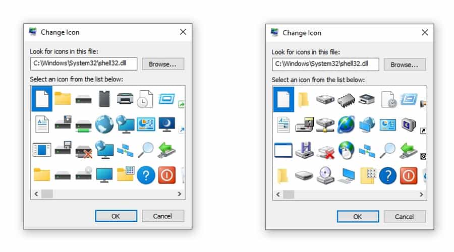 Windows 10 Sun Valley Update icons