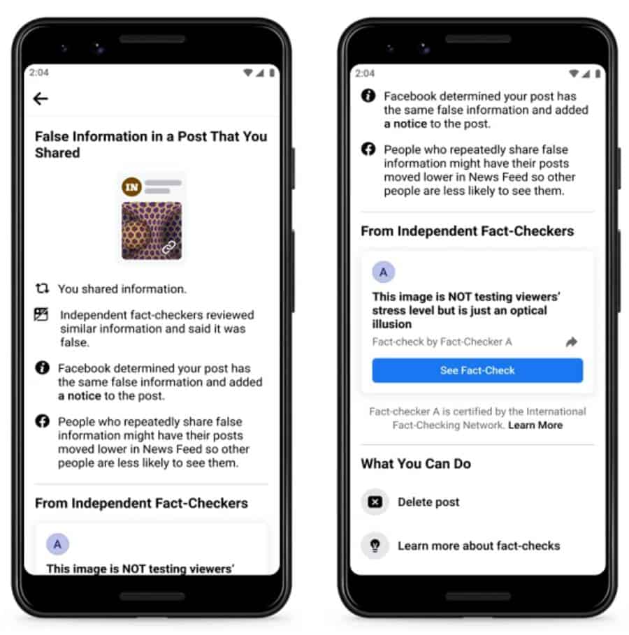 Facebook new alerts and individual user ข่าวปลอม