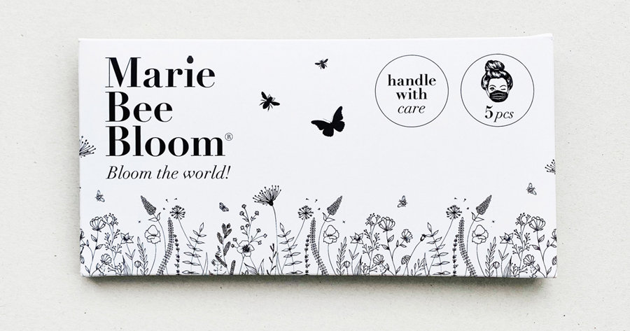 Marie Bee Bloom biodegradable face masks