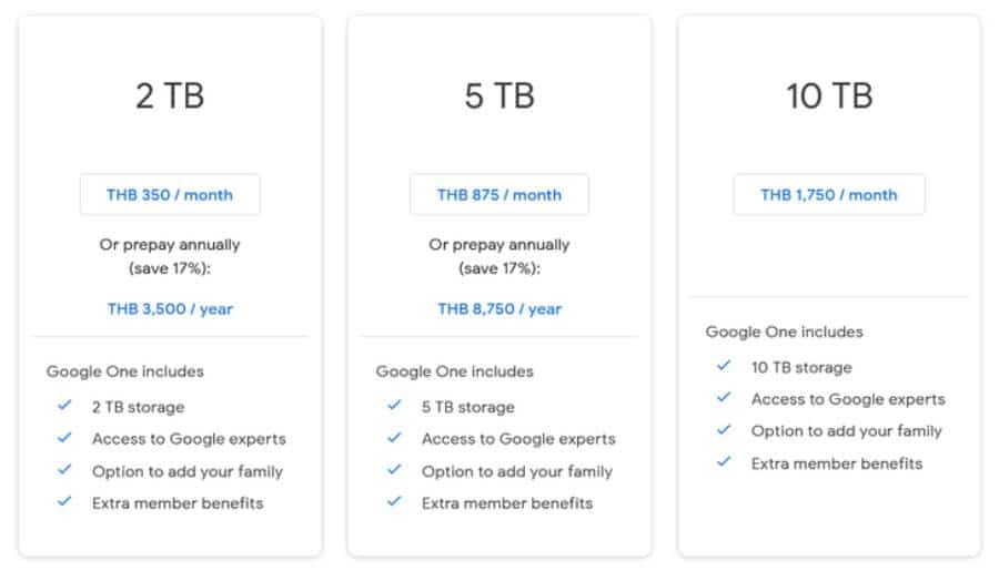 Google One 5TB plan