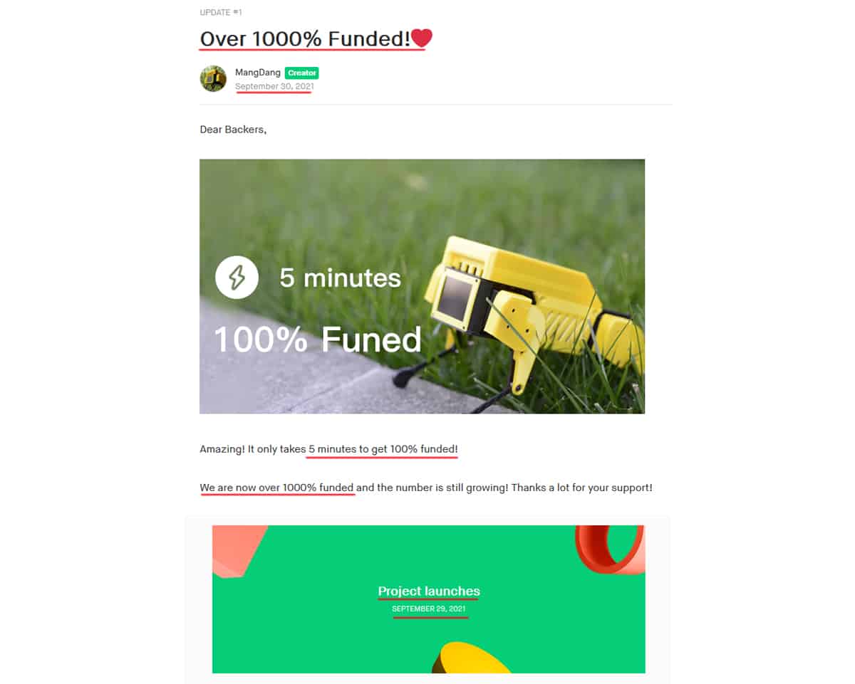 Mini Pupper Kickstarter