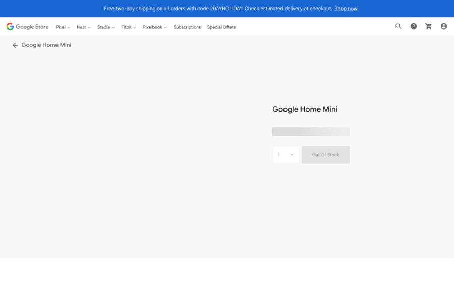 Google Home Mini No longer available