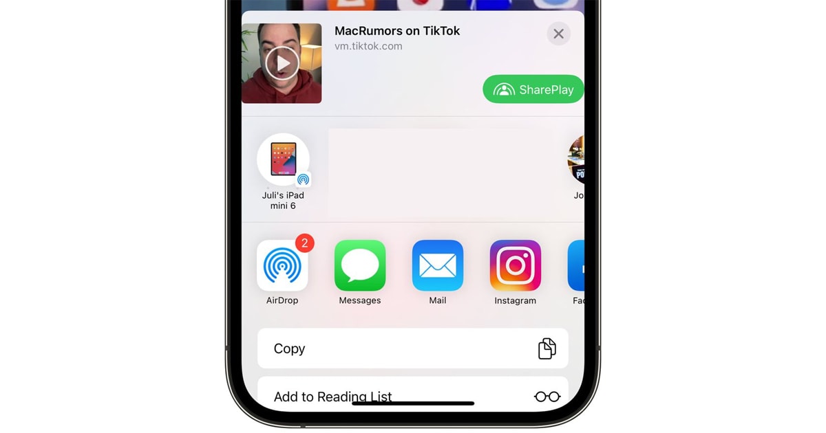 iOS 15.4 SharePlay