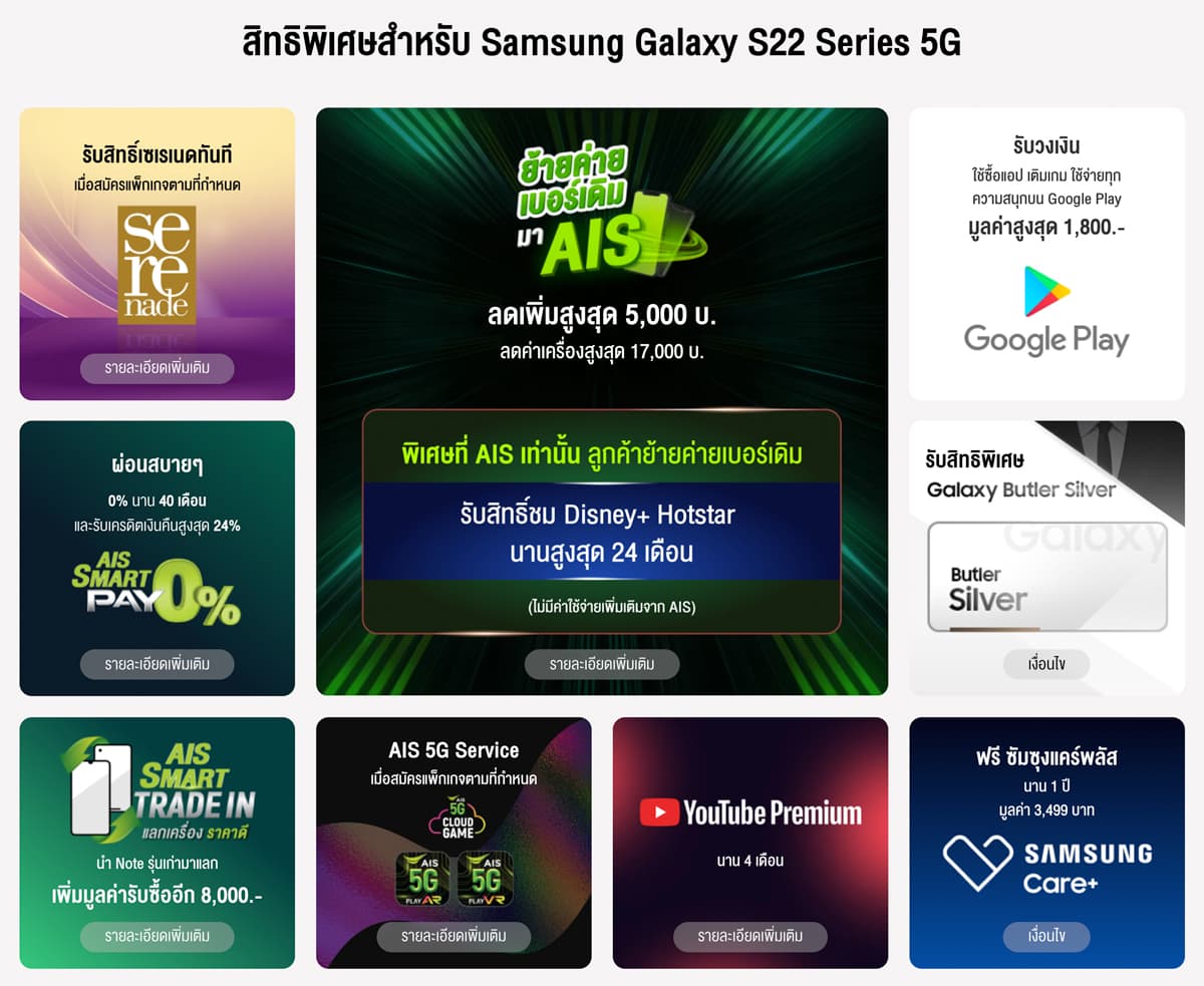 โปรโมชัน Galaxy S22 AIS