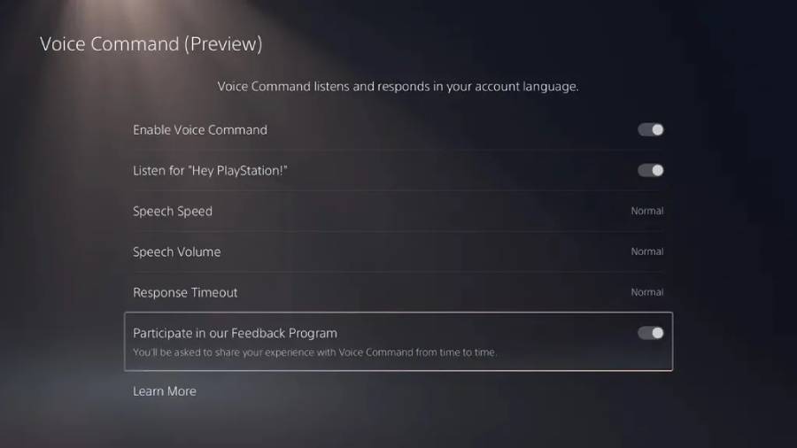 Sony voice commands Hey PlayStation!