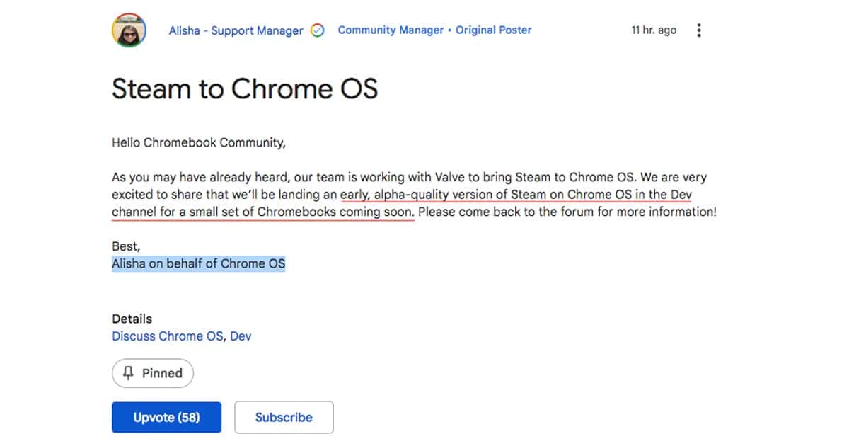 Steam to Chrome OS