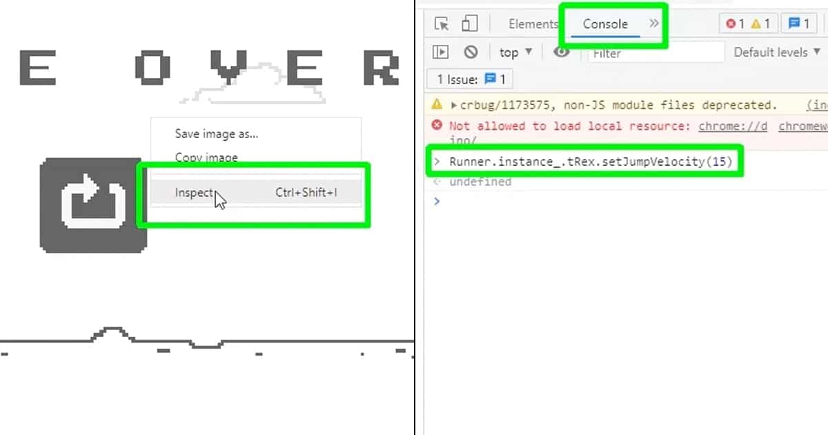 Chrome Dinosaur Game hack
