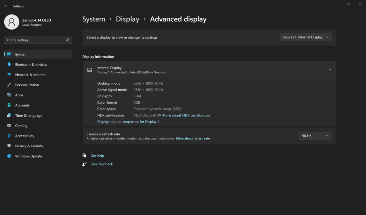 หน้าจอ OLED ความละเอียด 2.8K