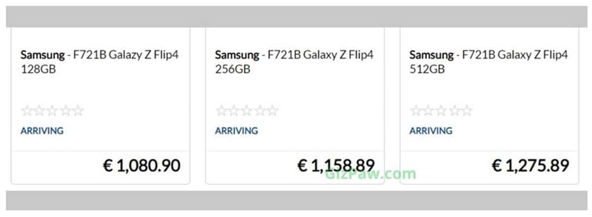 Galaxy Z Flip 4 leaked price