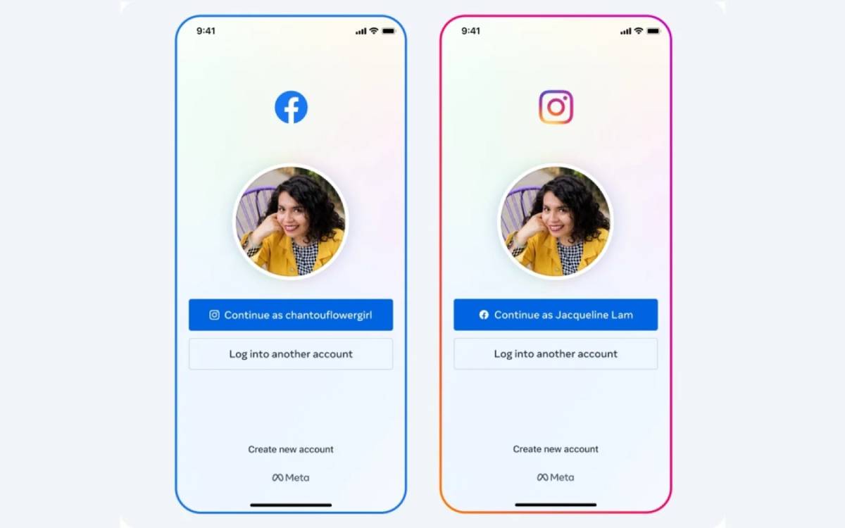 Meta switching between Facebook and Instagram
