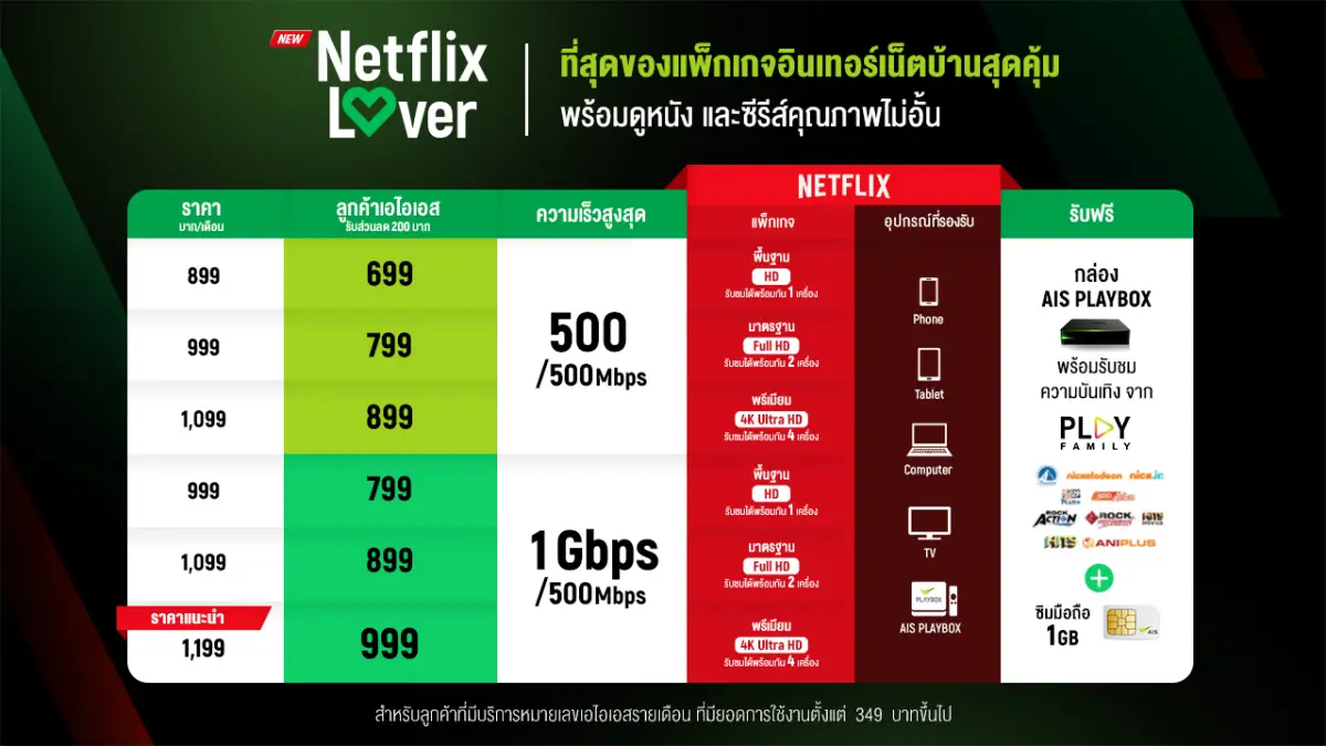 AIS Fibre Netflix Lover 999