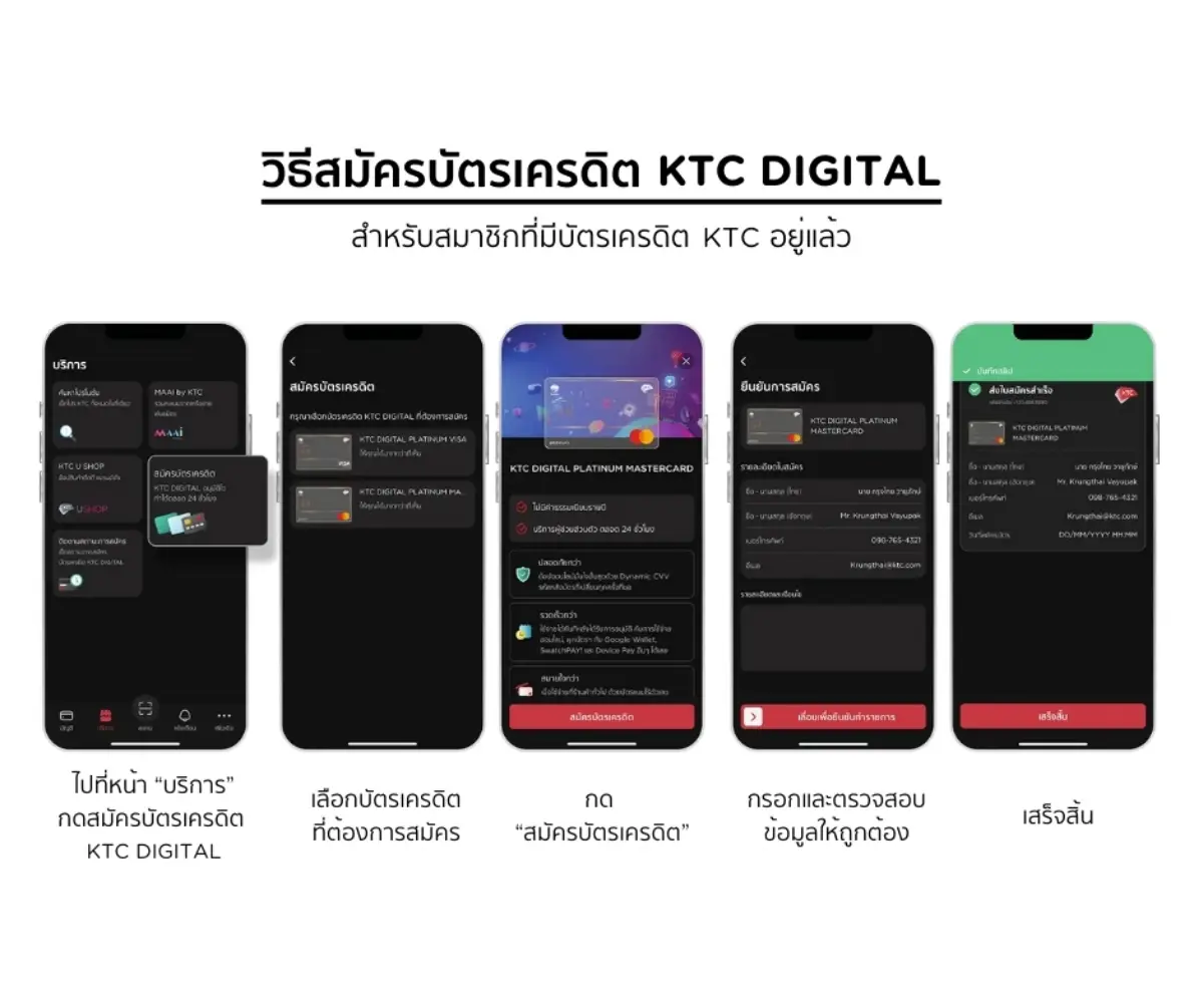วิธีการ กดขอรับ บัตรแข็ง ไร้หมายเลข ของ บัตรเครดิต KTC Digital
