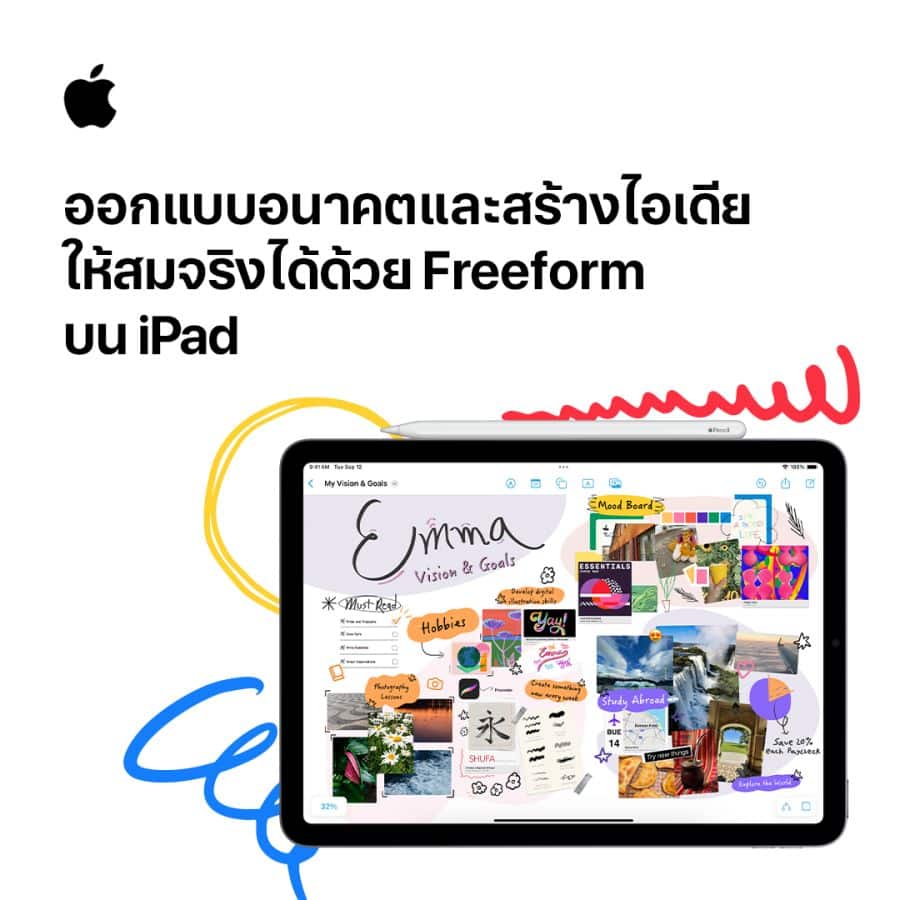 Apple วิธีเขียน Vision Board Mac iPad